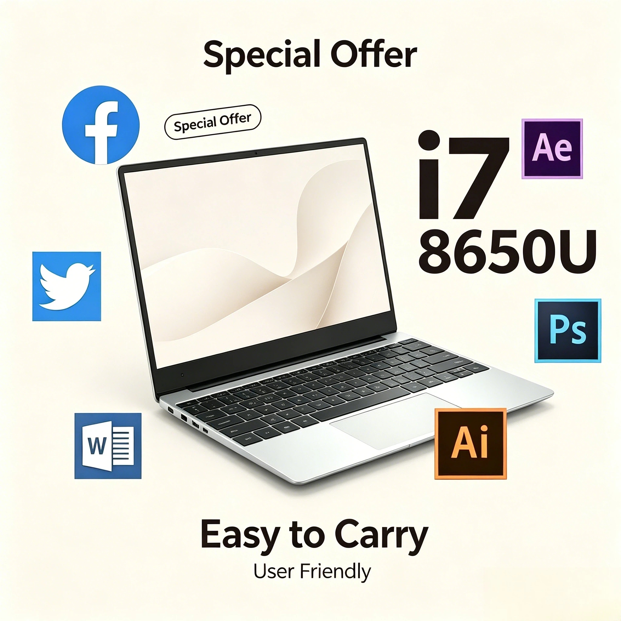 Pc Gaming Core I7 - 14.1 Inch Gaming Laptop Ultra Slim