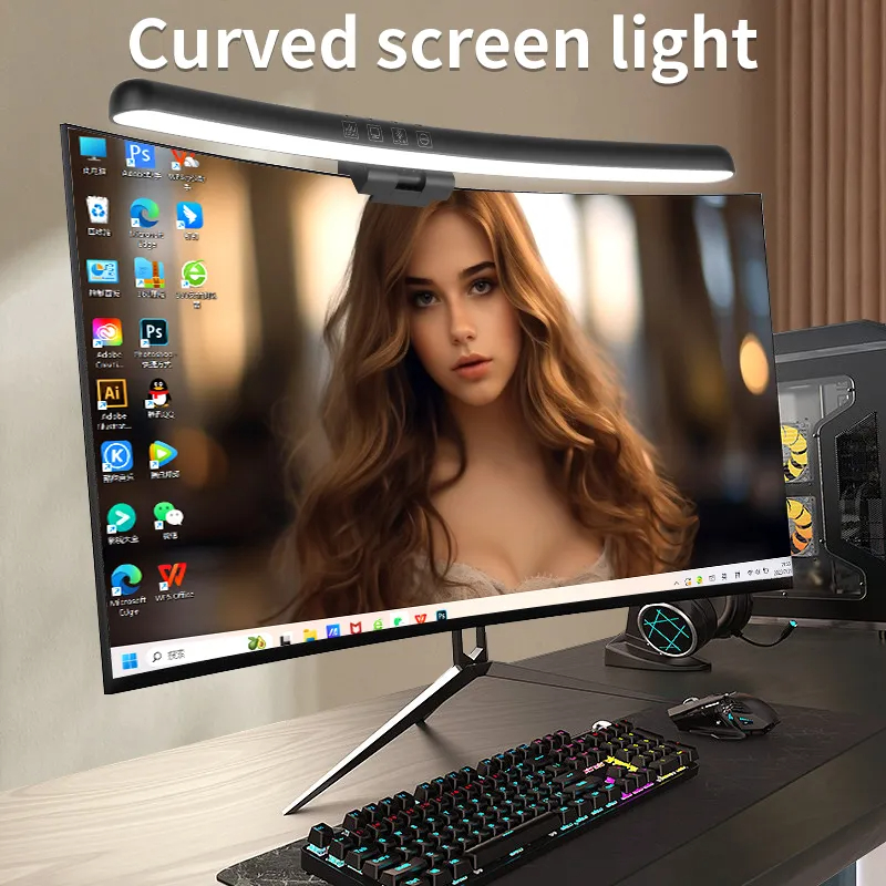 Pc Gaming Laptop - Curved LED Monitor Light Bar USB