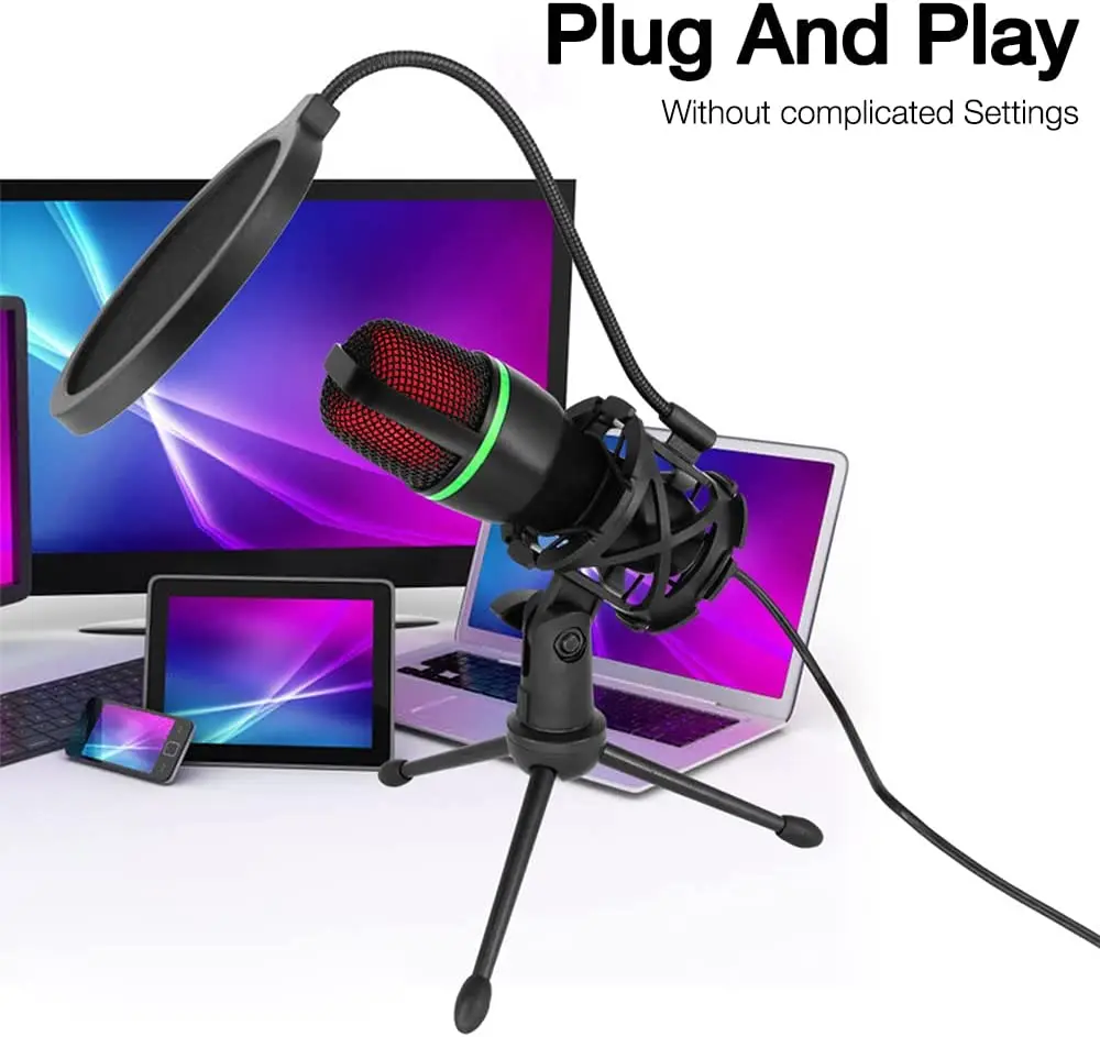 Condenser Microphone USB Wired - Pc Gaming Live Streaming review and price