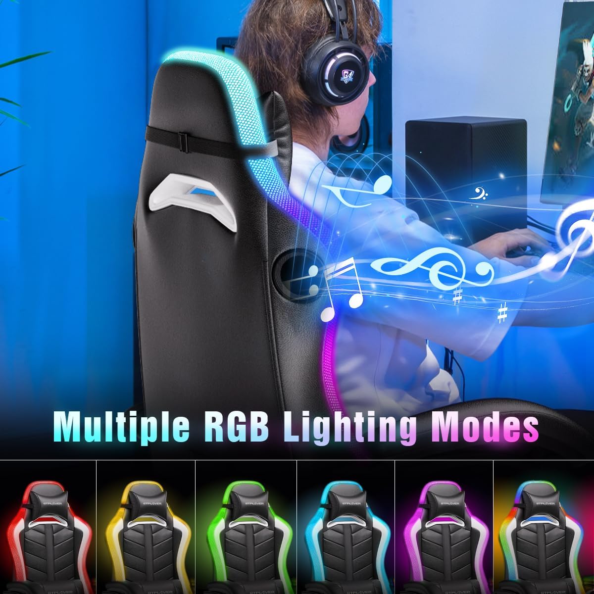 RGB LED Gaming Chair with Blue - Gaming Speaker review and price