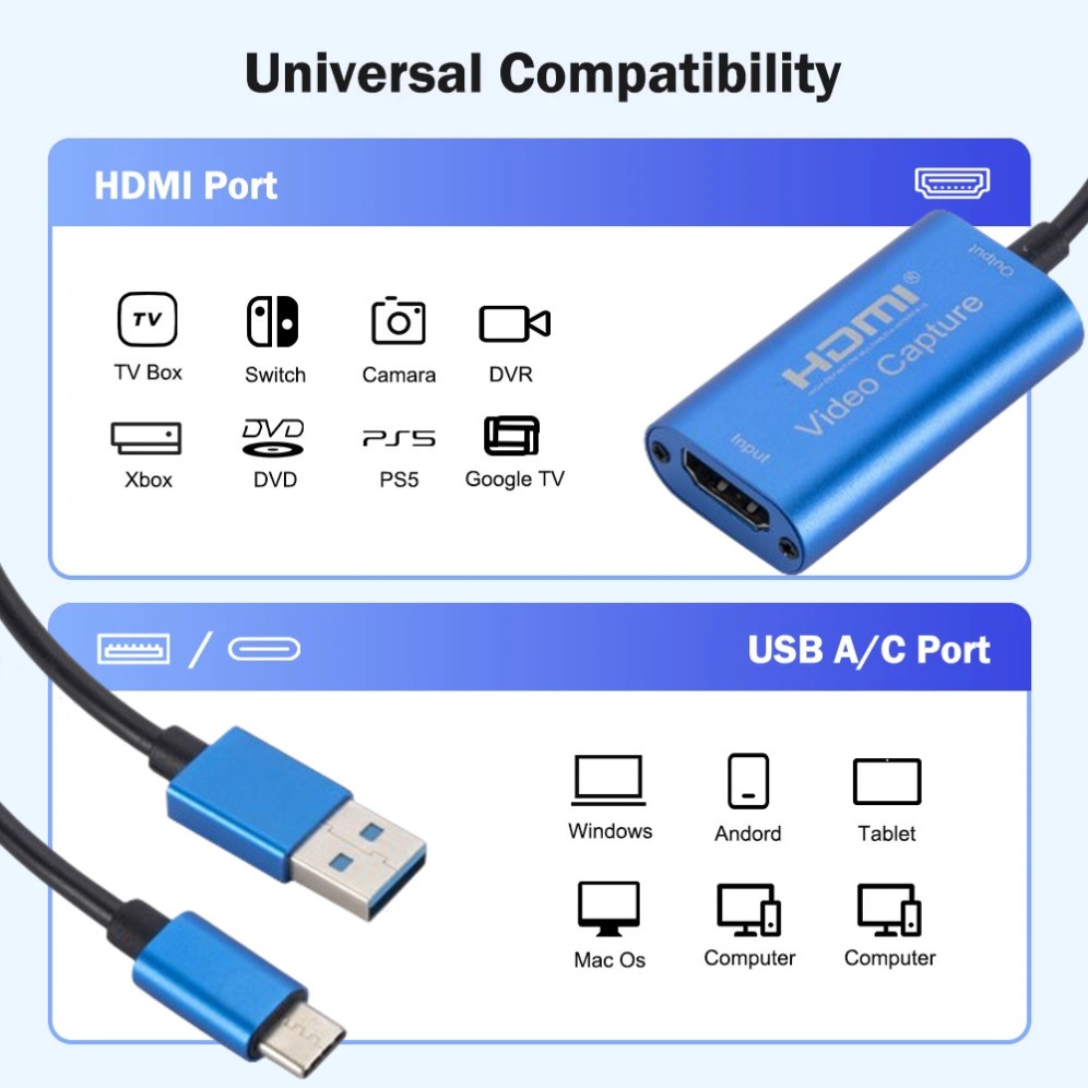USB 3.0 Video Capture Card HDM - Pc Gaming Live Streaming review and price