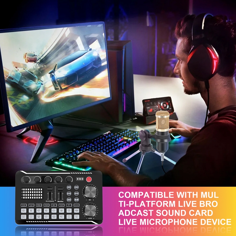 F998 Sound Card Kit,BM-800 Mic - Pc Gaming Live Streaming review and price